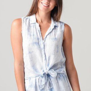 Cloth & Stone Anthropologie  Tie Dye Front Tie Tank